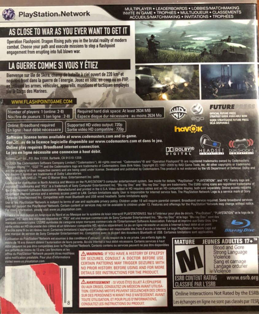 Operation Flashpoint: Dragon Rising - Sony PlayStation 3 (PS3) video game collectible [Barcode 767649403158] - Main Image 2