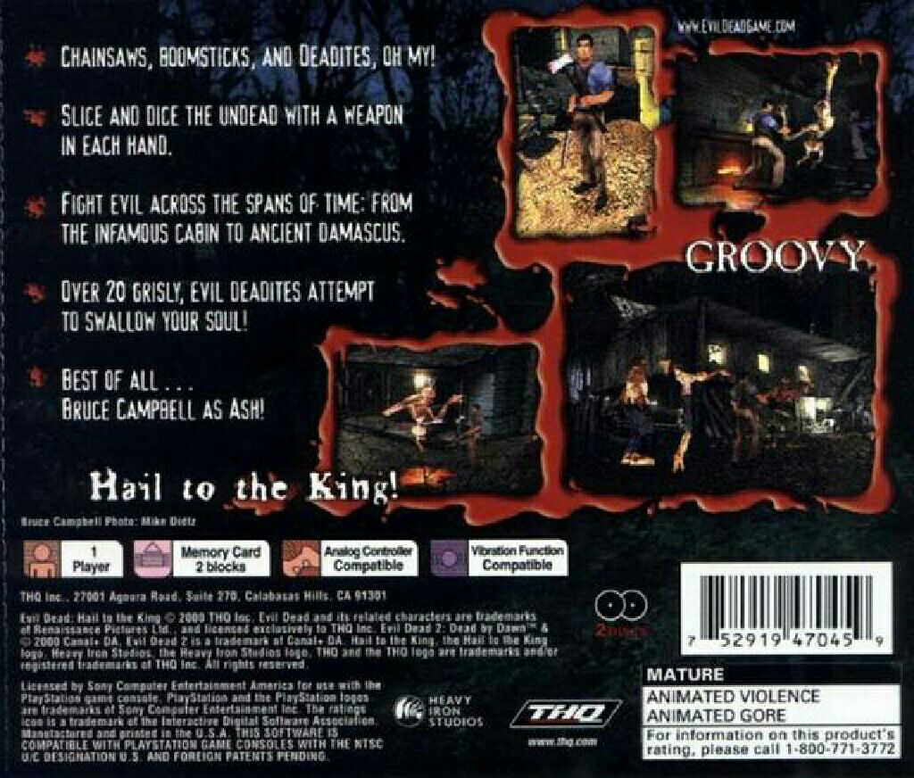 Evil Dead: Hail to the King - Sony PlayStation (THQ - 1) video game collectible [Barcode 4005209030229] - Main Image 2