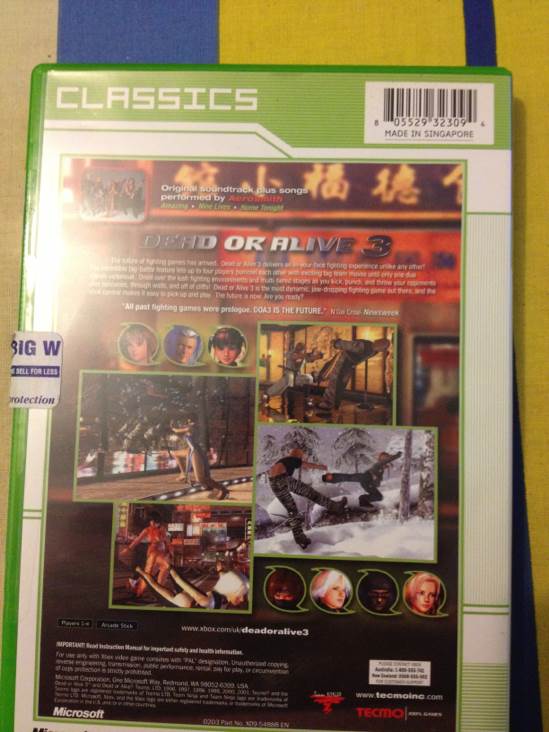 Dead Or Alive 3 - Microsoft Xbox (Microsoft) video game collectible [Barcode 805529323094] - Main Image 2