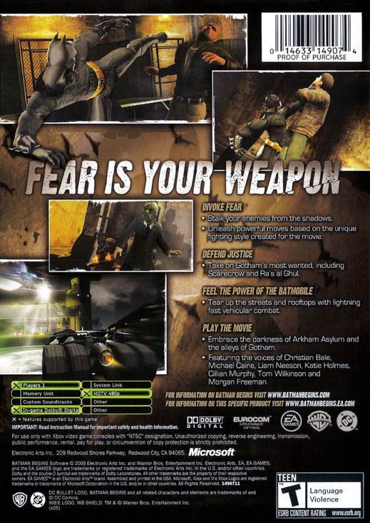 Batman Begins - Microsoft Xbox (Electronic Arts - 1) video game collectible [Barcode 014633149074] - Main Image 2