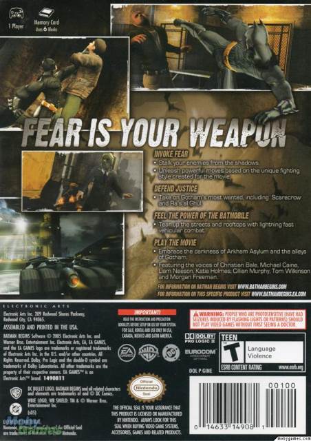 Batman Begins - Nintendo GameCube (EA Games - 1) video game collectible [Barcode 014633149081] - Main Image 2