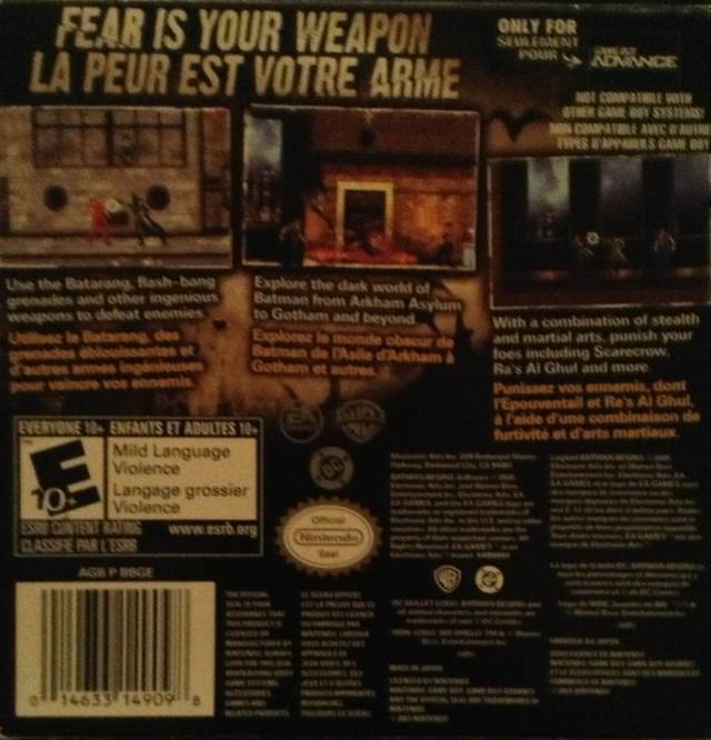 Batman Begins - Nintendo Game Boy Advance (GBA) (EA Games - 1) video game collectible [Barcode 014633149098] - Main Image 2