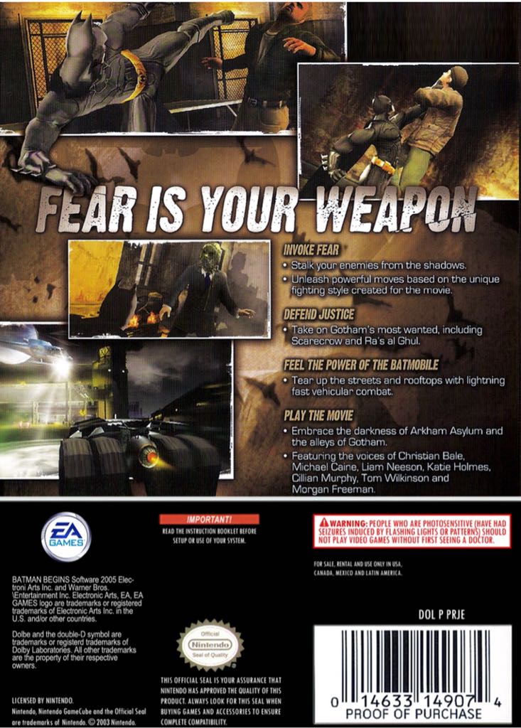 Batman Begins - Nintendo GameCube ((EA) Electronic Arts - 1) video game collectible [Barcode 5030935044546] - Main Image 2