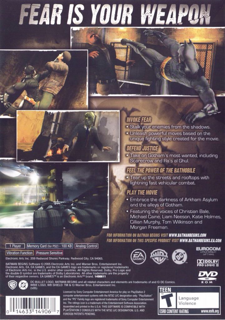 Batman Begins - Sony PlayStation 2 (PS2) ((EA) Electronic Arts - 1) video game collectible [Barcode 5030941044530] - Main Image 2