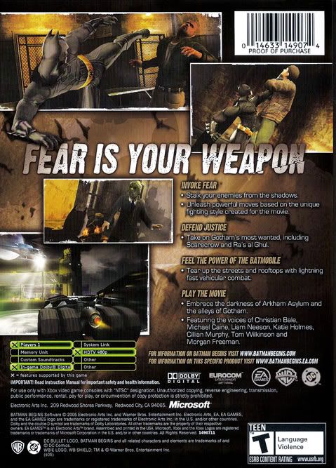 Batman Begins - Nintendo GameCube (EA Games & Warner Bros. Interactive Entertainment - 1) video game collectible [Barcode 5030942044546] - Main Image 2