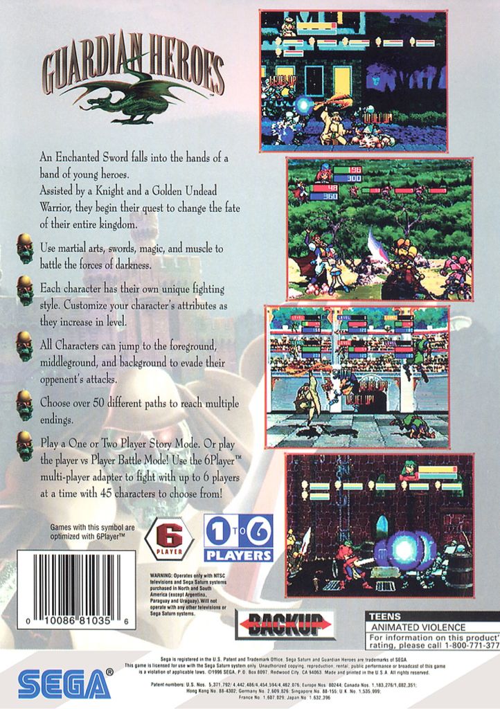 Guardian Heroes - Sega Saturn (Sega - 6) video game collectible [Barcode 4974365090319] - Main Image 2