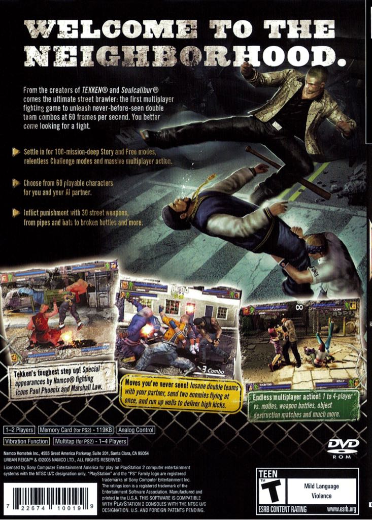 Urban Reign - Sony PlayStation 2 (PS2) video game collectible [Barcode 711719647867] - Main Image 2