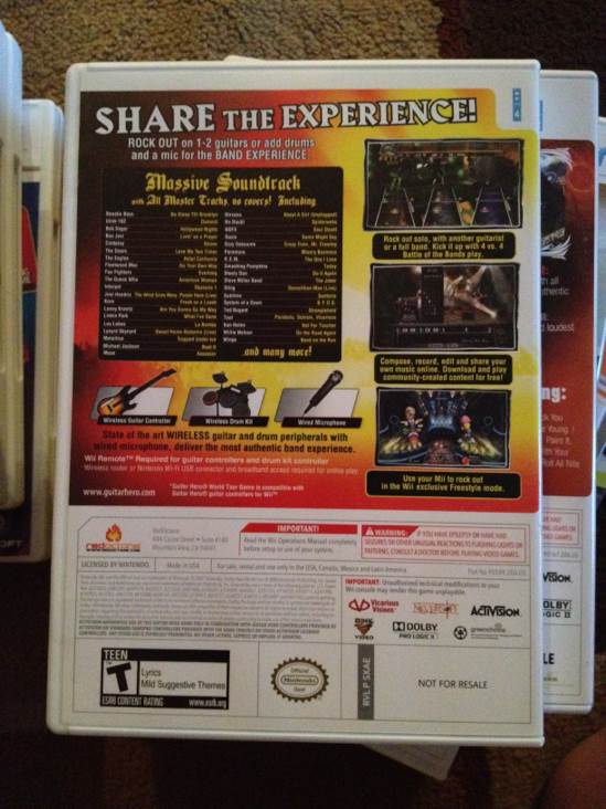 Guitar Hero: World Tour - Nintendo Wii (Activision - 1-4) video game collectible [Barcode 047875955530] - Main Image 2