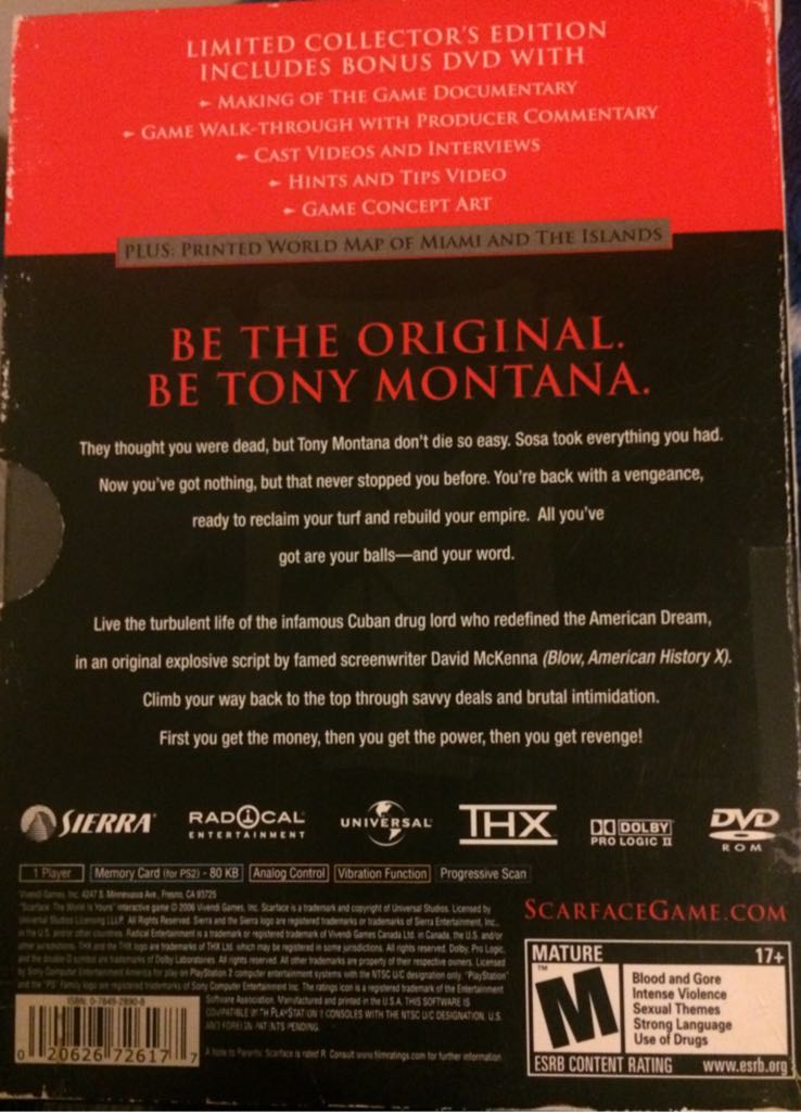 Scarface: The World is Yours - Collector’s Edition - Other (Vivendi Games - 1) video game collectible [Barcode 020626726177] - Main Image 2