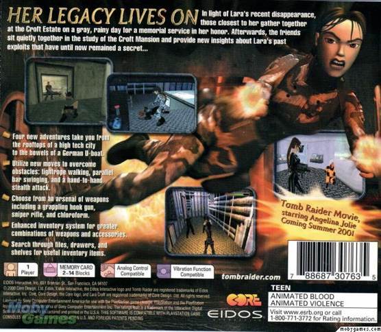 Tomb Raider: Chronicles - Sony PlayStation (Eidos Interactive - 1) video game collectible [Barcode 788687307635] - Main Image 2