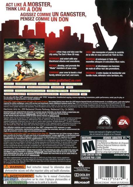 The Godfather II - Microsoft Xbox 360 (EA - 1) video game collectible [Barcode 5030941066211] - Main Image 2