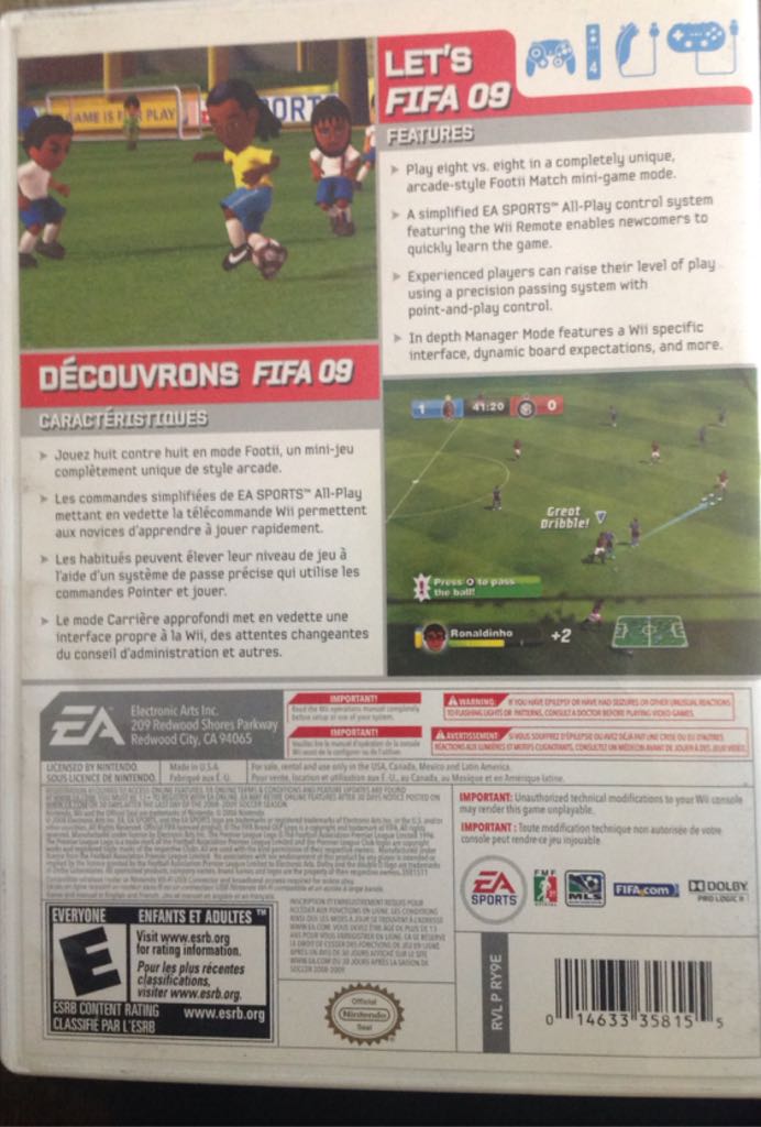 FIFA Soccer 09 - Nintendo Wii video game collectible [Barcode 014633358155] - Main Image 2