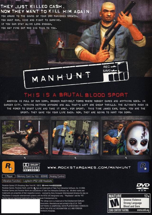 Manhunt - Sony PlayStation 2 (PS2) (Rockstar Games - 1) video game collectible - Main Image 2