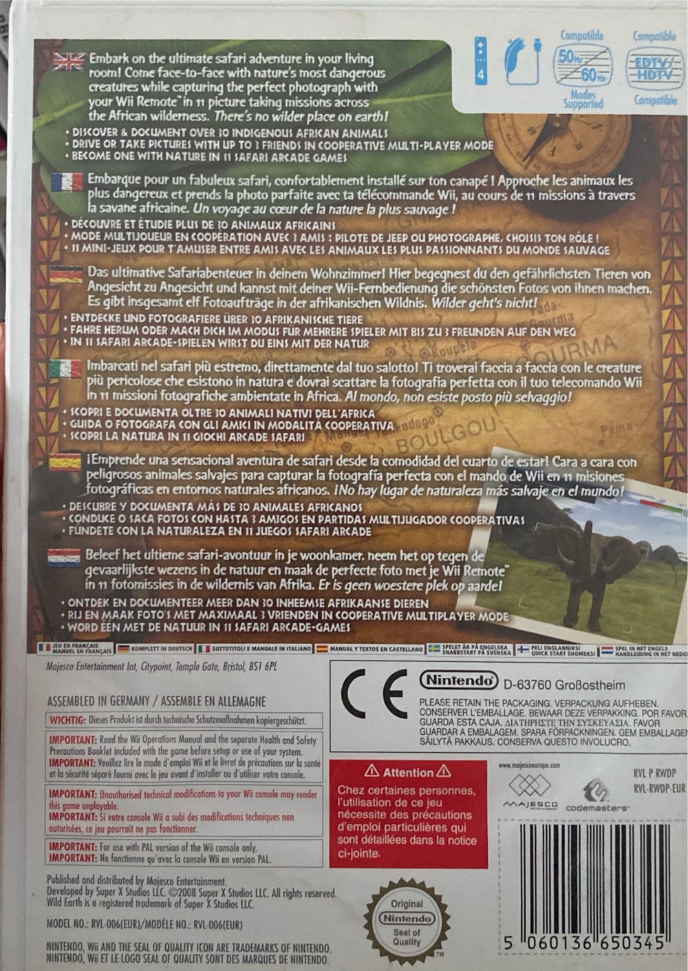 Wild Earth African Safari - Nintendo Wii (Majesco Entertainment - 1 - 4) video game collectible [Barcode 5060136650345] - Main Image 2