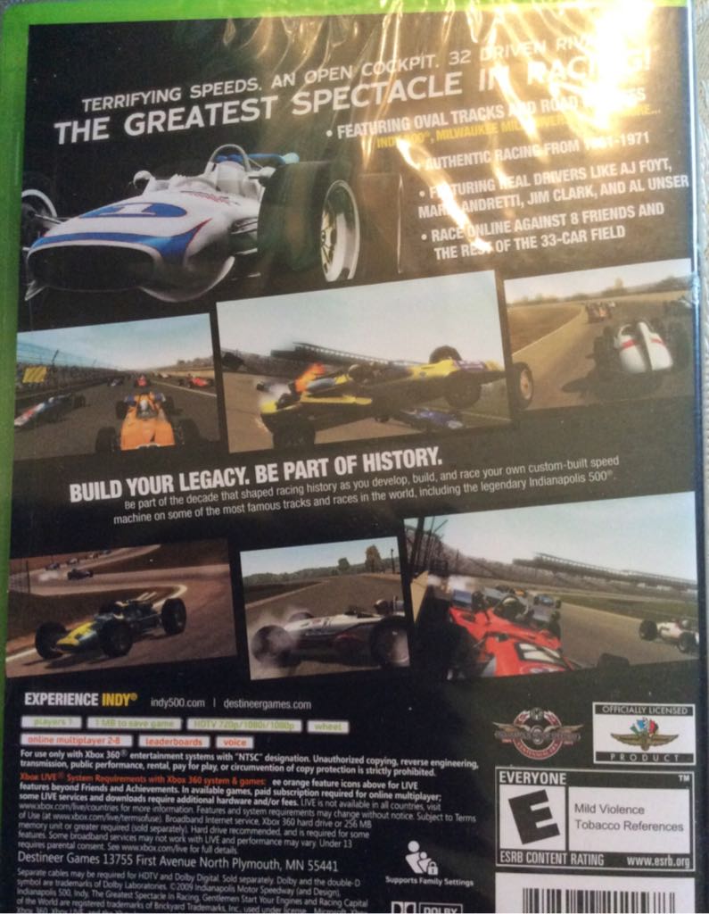 Indianapolis 500 Evolution - Microsoft Xbox 360 (Destineer - 2) video game collectible [Barcode 828068211578] - Main Image 2