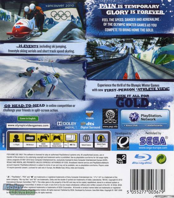 Vancouver 2010 - Sony PlayStation 3 (PS3) (Sega - 4) video game collectible [Barcode 5055277001774] - Main Image 2