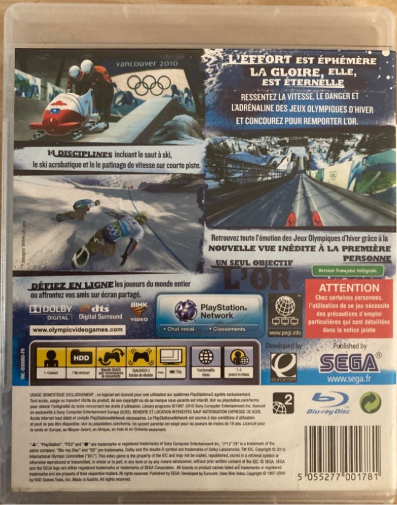 Vancouver 2010 - Sony PlayStation 3 (PS3) (Sega - 1-4) video game collectible [Barcode 5055277001781] - Main Image 2