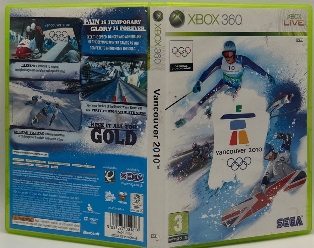 Vancouver 2010 - Microsoft Xbox 360 (Sega - 1-4) video game collectible [Barcode 5055277001873] - Main Image 3