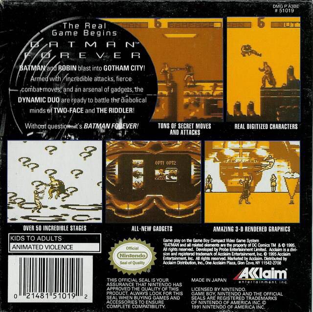 Batman Forever - Nintendo Game Boy (Acclaim Entertainment - 1) video game collectible - Main Image 2