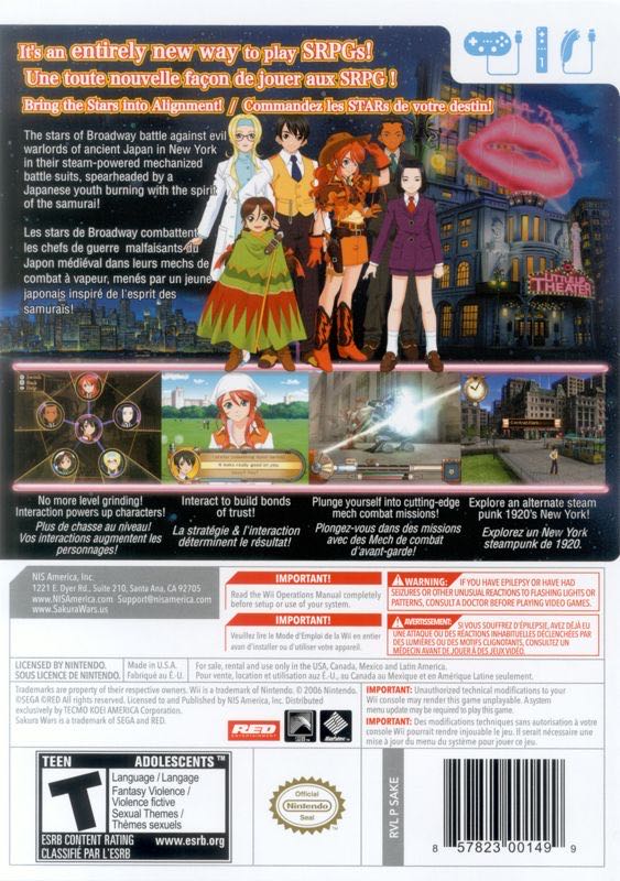 Sakura Wars: So Long My Love - Nintendo Wii (NIS America - 1) video game collectible [Barcode 0857823001499] - Main Image 2
