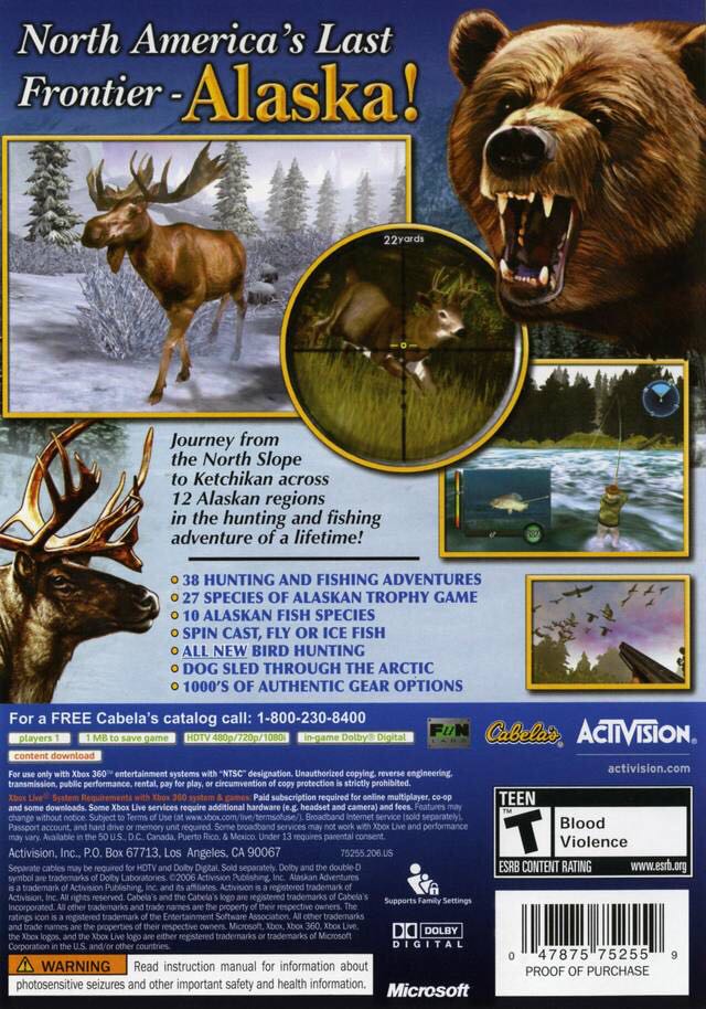 Cabelas Alaskan Adventures X360 81.0 - Microsoft Xbox 360 (Activision Blizzard - 1) video game collectible [Barcode 5030917039973] - Main Image 2