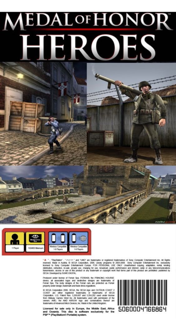 Medal Of Honor Heroes - Sony PlayStation Portable (PSP) (Eletronic Arts - 1) video game collectible [Barcode 5030939053186] - Main Image 2