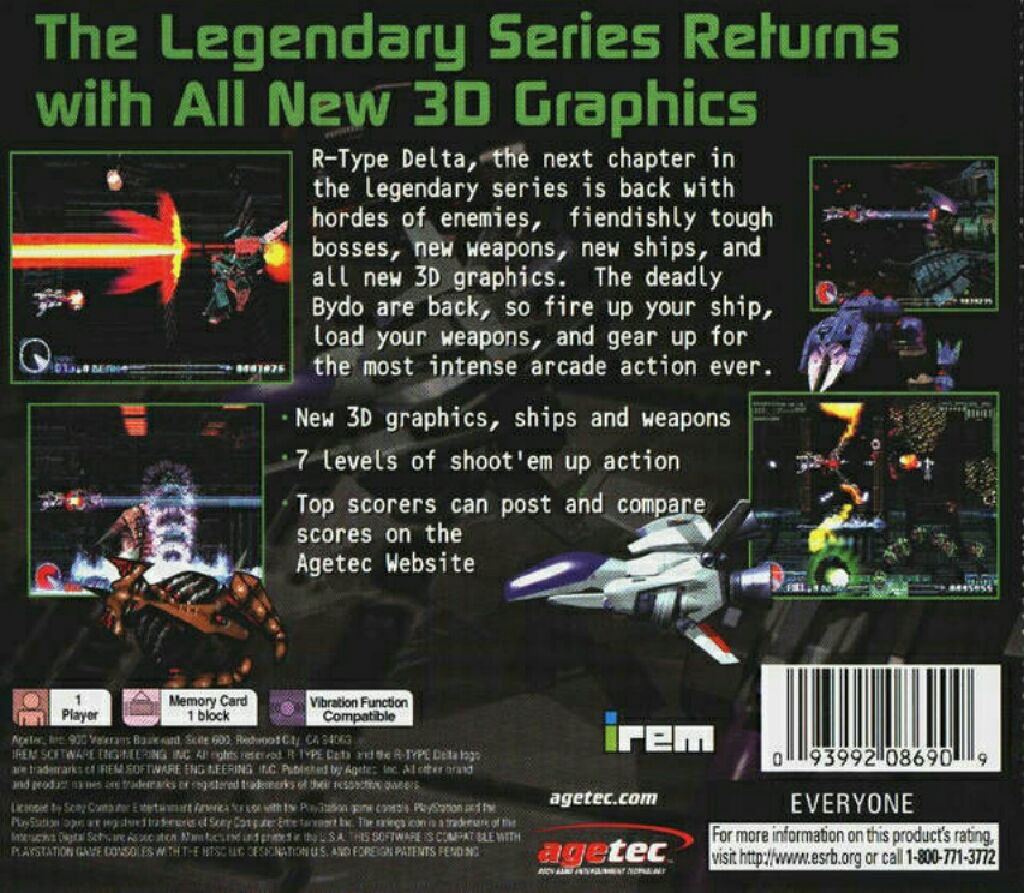 R-Type Delta - Sony PlayStation (R-Type - 1) video game collectible [Barcode 711719782827] - Main Image 2