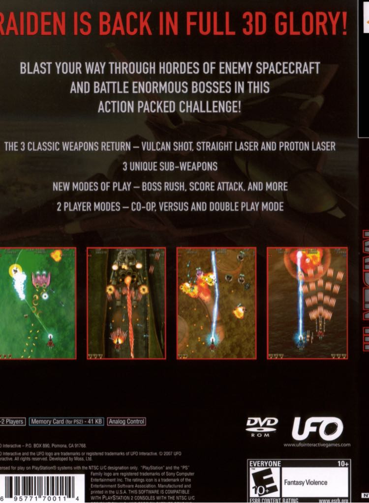 Raiden III - Sony PlayStation 2 (PS2) (UFO - 1-2) video game collectible [Barcode 8023171007564] - Main Image 2