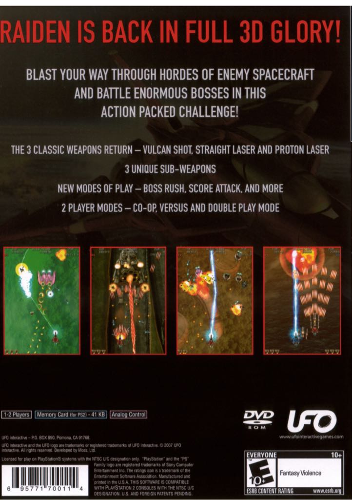 Raiden III - Sony PlayStation 2 (PS2) (UFO) video game collectible - Main Image 2