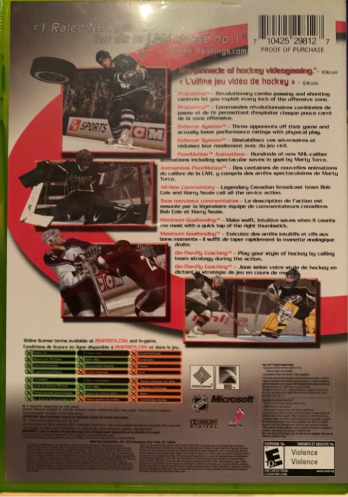 NHL 2K6 - Microsoft Xbox (2K Sports - 4) video game collectible [Barcode 710425298127] - Main Image 2