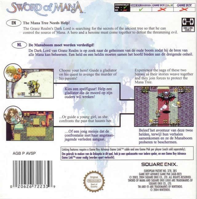 Sword Of Mana - Nintendo Game Boy Advance (GBA) (Square Enix - 1) video game collectible [Barcode 045496461300] - Main Image 2