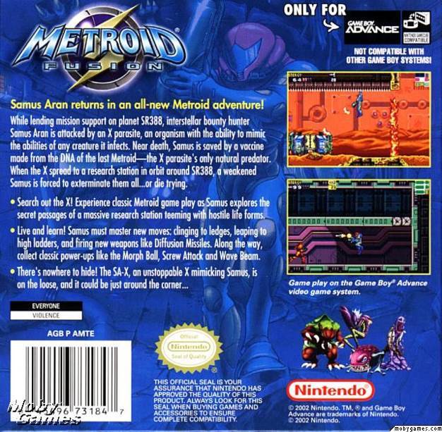 Metroid Fusion - Nintendo Game Boy Advance (GBA) (Nintendo - 1) video game collectible - Main Image 2