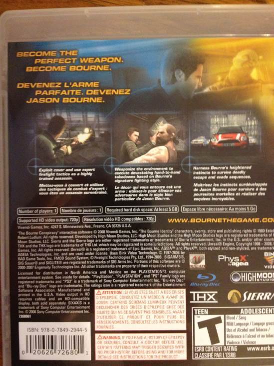 The Bourne Conspiracy - Sony PlayStation 3 (PS3) (Sierra) video game collectible - Main Image 2