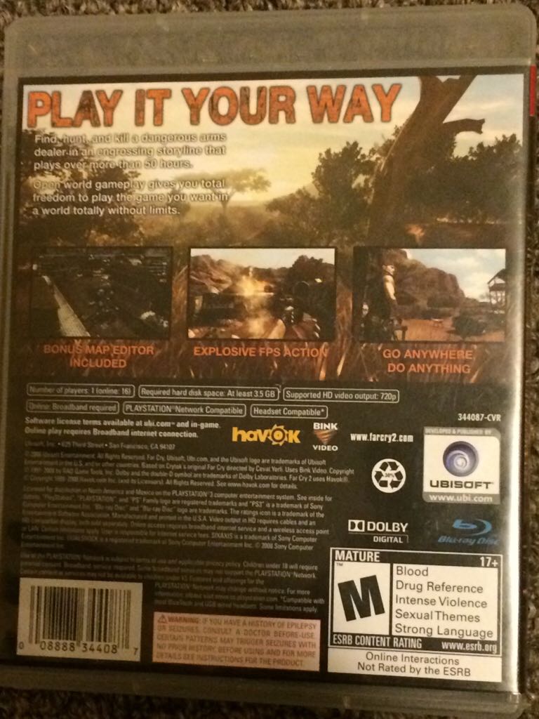 Farcry 2 - Sony PlayStation 3 (PS3) video game collectible - Main Image 2