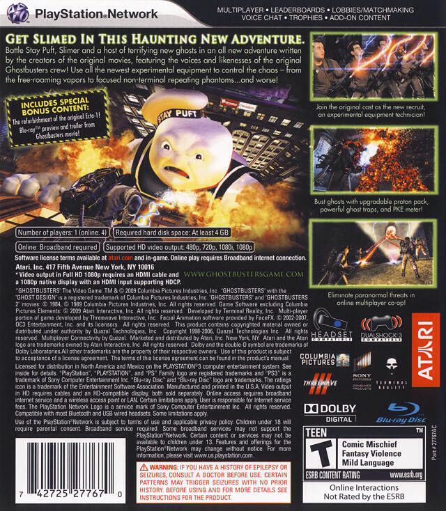 Ghostbusters - Sony PlayStation 3 (PS3) (Atari - 1) video game collectible [Barcode 742725279148] - Main Image 2