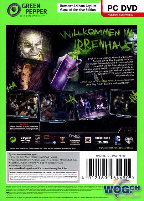 Batman: Arkham Asylum Game of the Year - Valve Steam video game collectible [Barcode 5051891057838] - Main Image 2