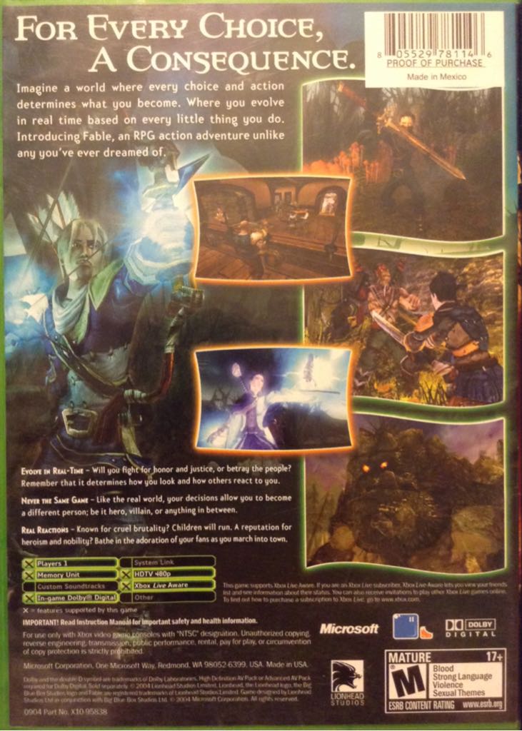 Fable - Microsoft Xbox (1) video game collectible - Main Image 2