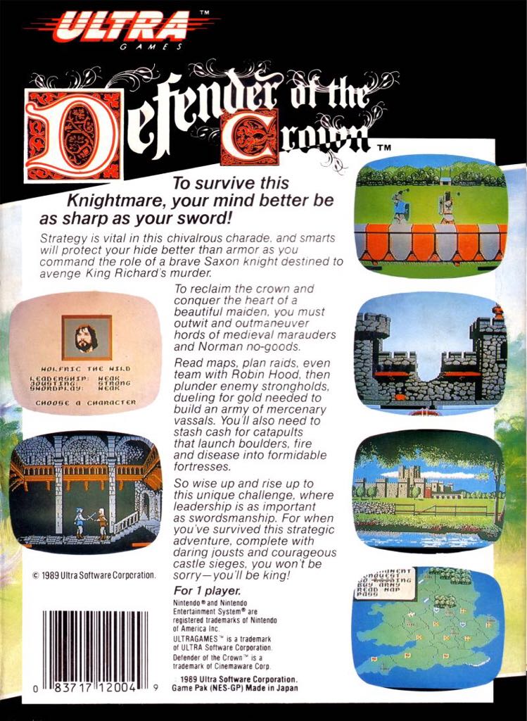Defender of the Crown - Nintendo Entertainment System (NES) (Ultra Games) video game collectible - Main Image 2