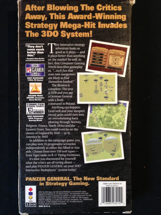 Panzer General - 3DO (Strategic Simulations* inc.) video game collectible [Barcode 016685032144] - Main Image 2