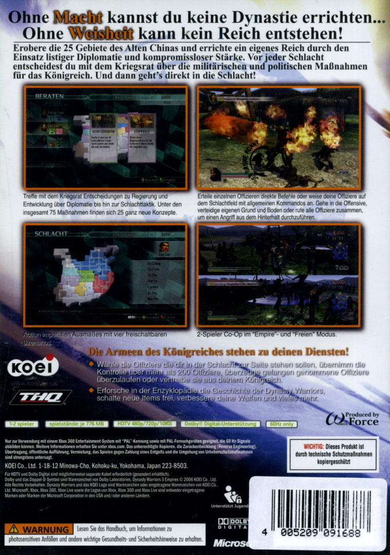 Dynasty Warriors 5 - Microsoft Xbox 360 (Koei Techmo - 1-2) video game collectible - Main Image 2