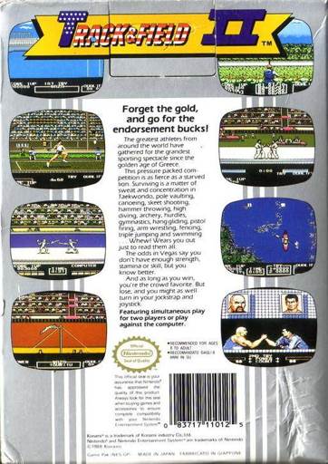 Track and Field II - Nintendo Entertainment System (NES) video game collectible - Main Image 2