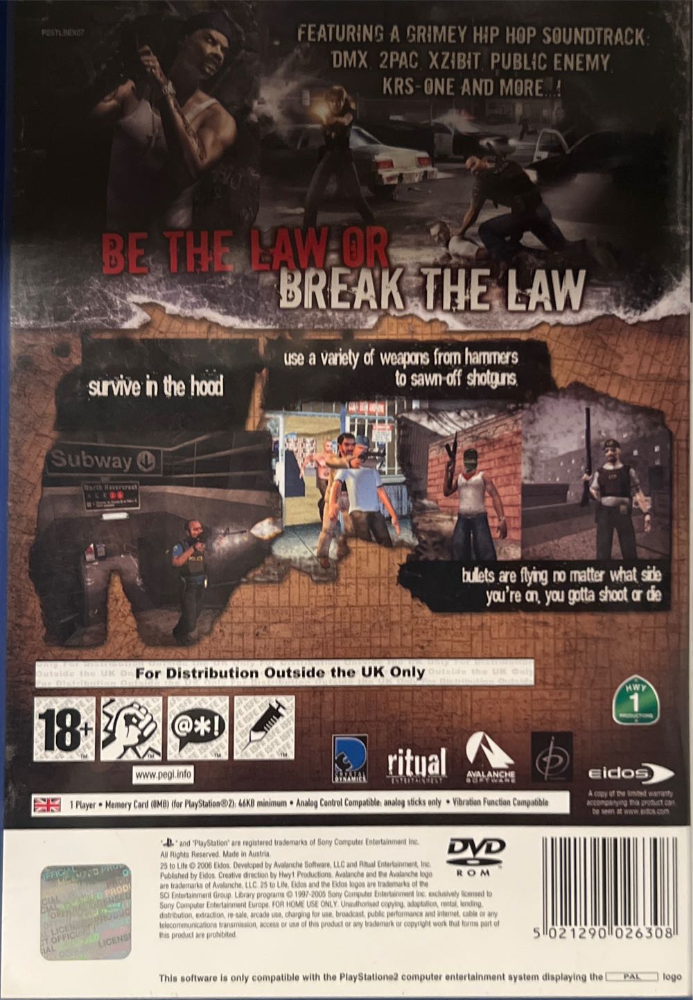 25 TO LIFE - Sony PlayStation 2 (PS2) (AVALANCHE - 1) video game collectible [Barcode 5021290026308] - Main Image 2