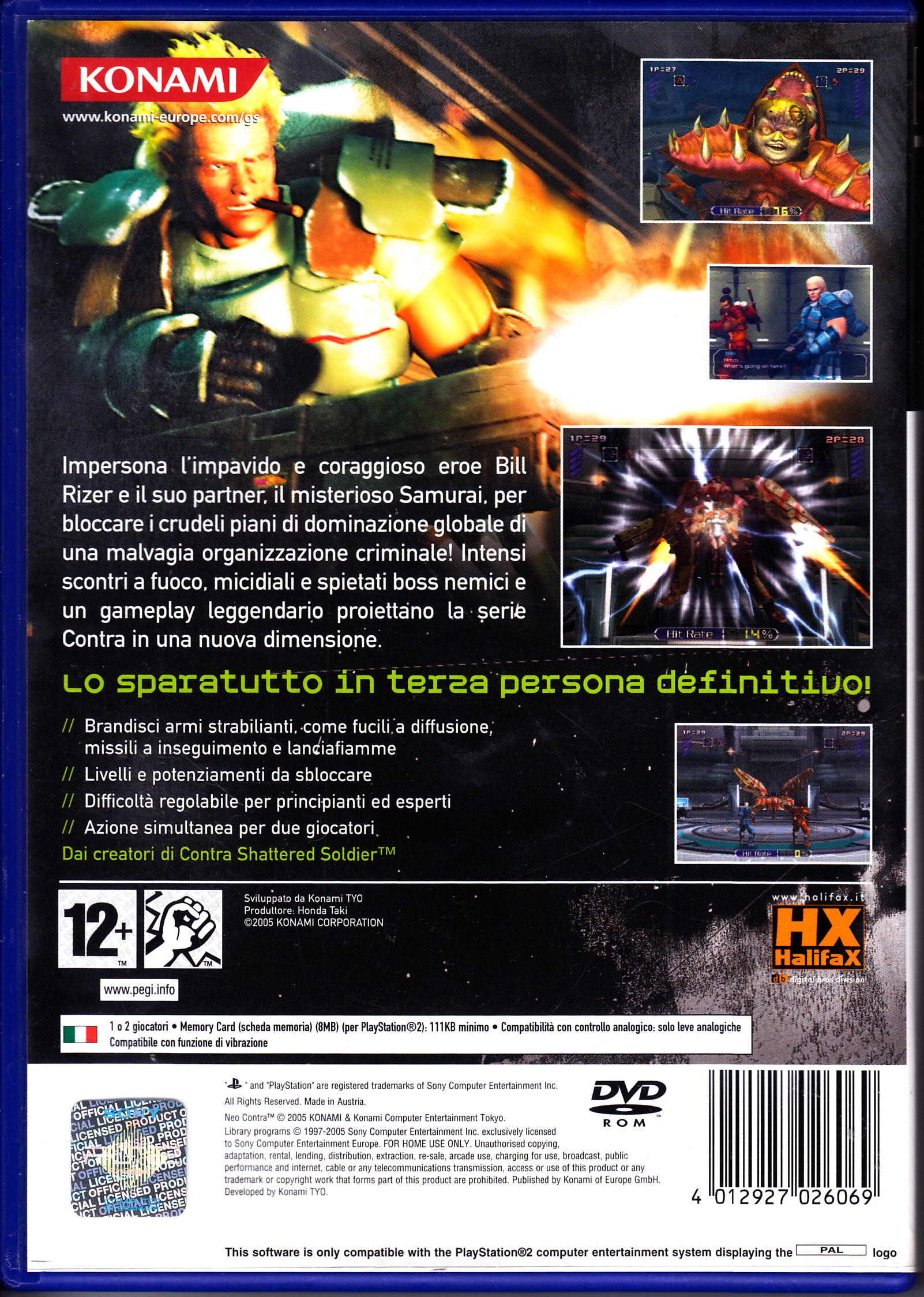 Neo Contra - Sony PlayStation 2 (PS2) (Konami - 1-2) video game collectible [Barcode 4012927026069] - Main Image 2