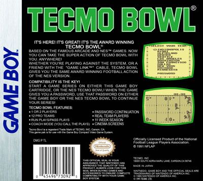 Tecmo Bowl - Nintendo Game Boy video game collectible - Main Image 2