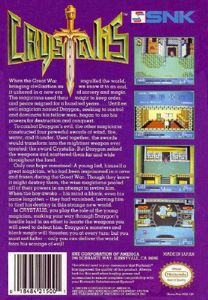 Crystalis - Nintendo Entertainment System (NES) video game collectible - Main Image 2