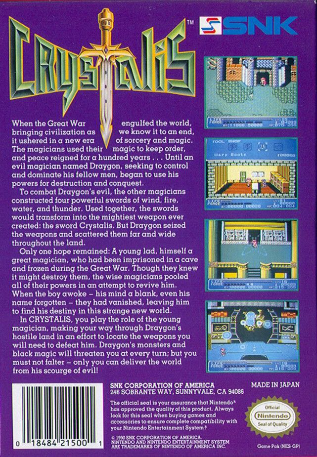 Crystalis - Nintendo Entertainment System (NES) video game collectible - Main Image 2