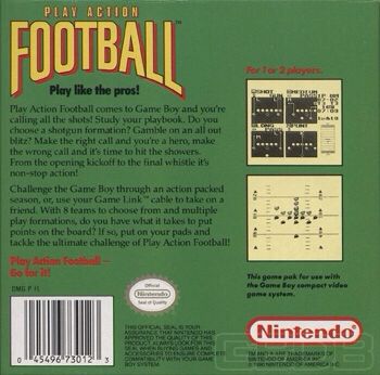 Play Action Football (Cart Only) - Nintendo Game Boy (Activision Inc.) video game collectible [Barcode 045496730123] - Main Image 2