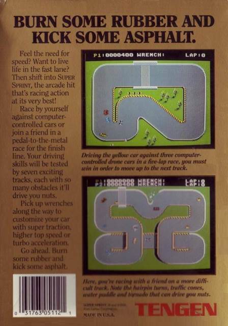 Super Sprint - Nintendo Entertainment System (NES) (Tengen - 2) video game collectible [Barcode 031763051121] - Main Image 2