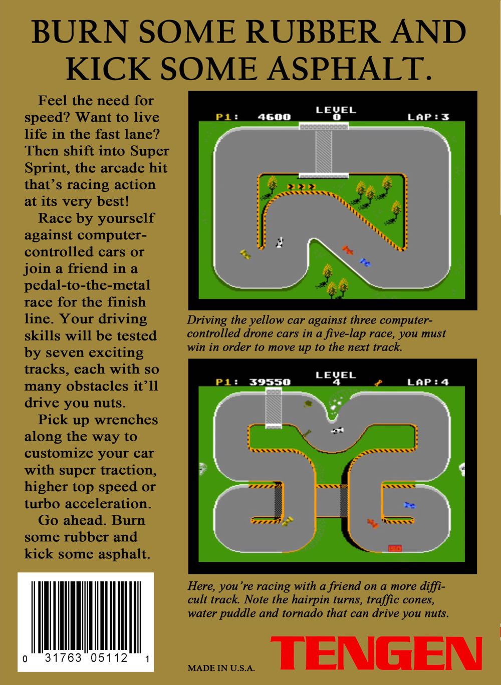 __Super Sprint - Nintendo Entertainment System (NES) video game collectible - Main Image 2