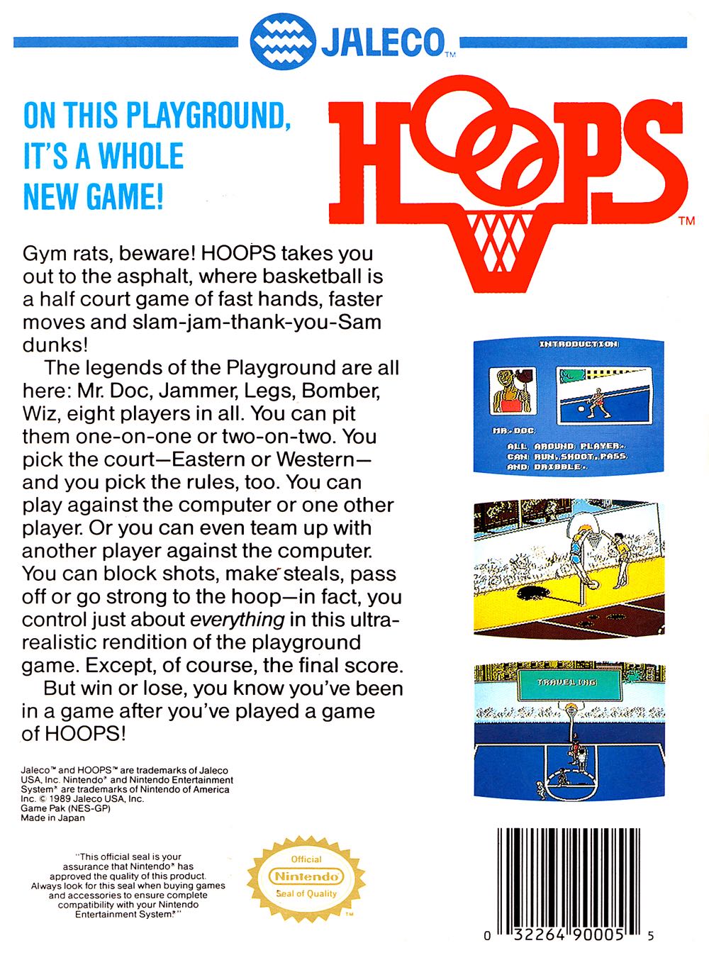 Hoops - Nintendo Entertainment System (NES) (Jaleco) video game collectible - Main Image 2